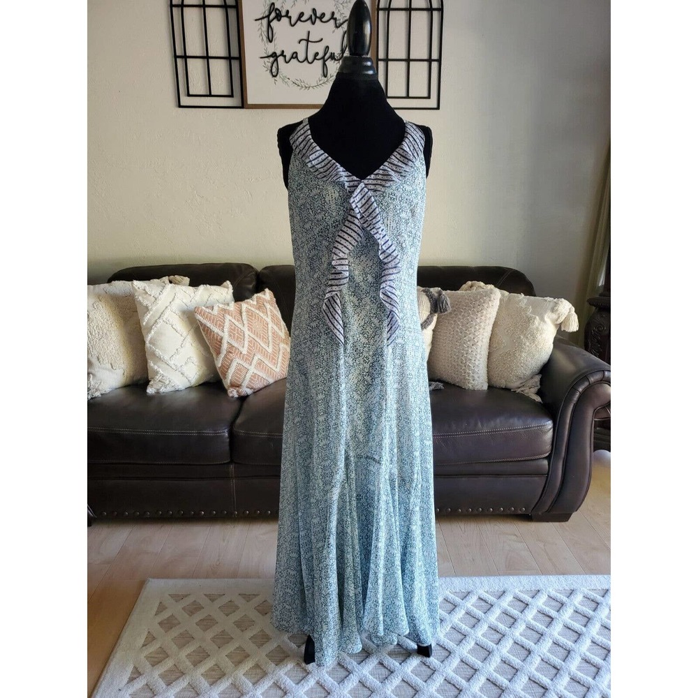 Cabi Garden Party Floral Print Ruffled Maxi Dress Women's Size 8 Boho Chic - Picture 12 of 12